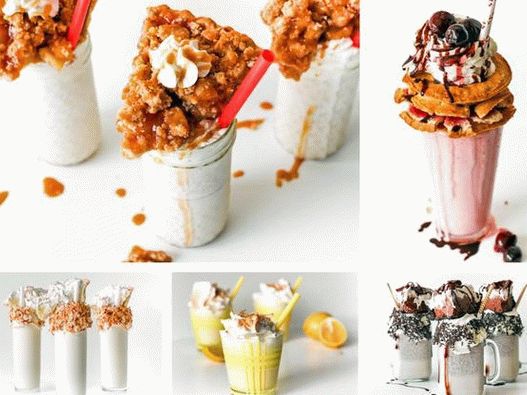 Foto de 5 milkshakes com coberturas inspiradas em tortas americanas