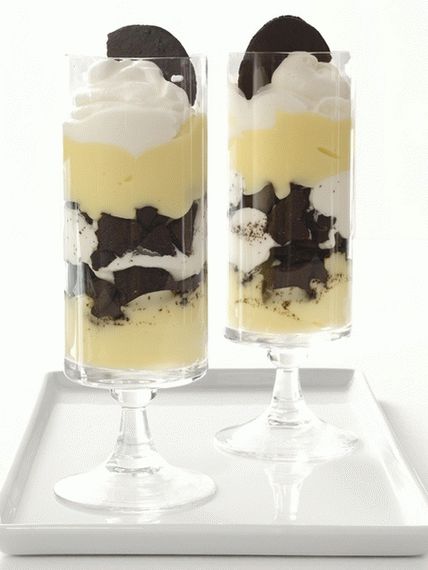 Photo American Parfait com bolachas de chocolate