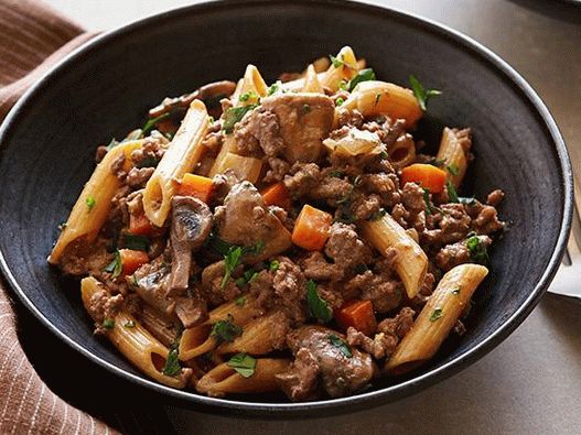 Foto, de, estrogonofe carne, de, carne moída, em, um, panela