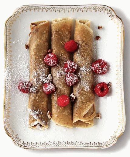 Panquecas de foto com calda de caramelo
