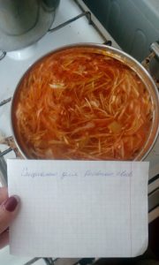 Borsch no caldo de galinha