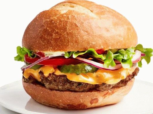Foto de um hambúrguer em uma lanchonete