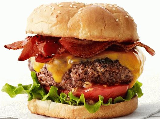 Foto hambúrguer com bacon e queijo
