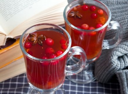 Chá com cranberries e gengibre