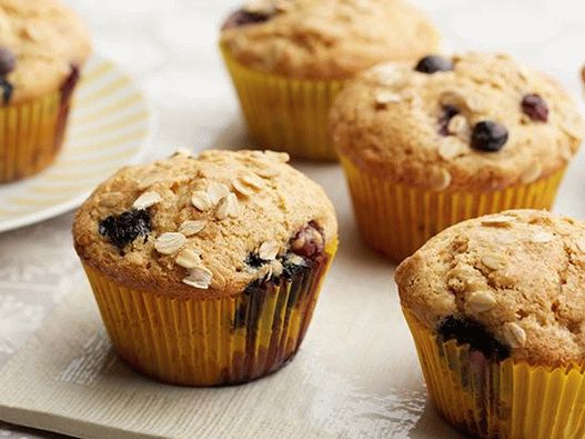 Foto de muffins de mirtilo integrais