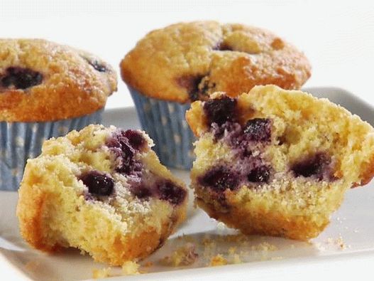 Foto Blueberry kefir muffins com fubá
