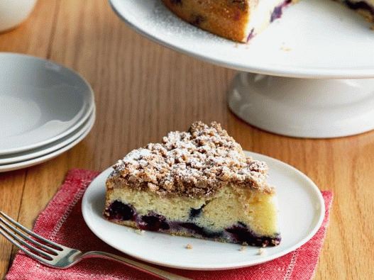 Foto da torta Shtreisel de mirtilo