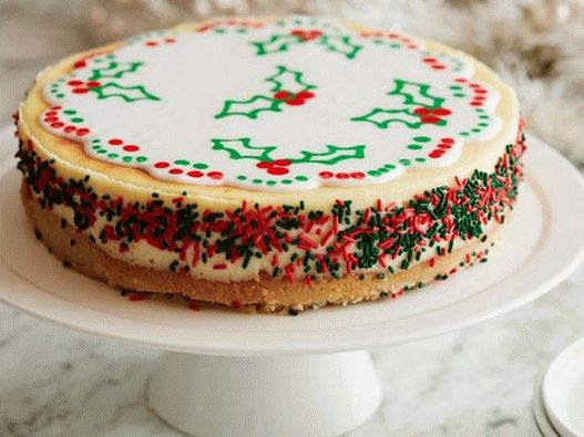 Foto de um cheesecake de Natal