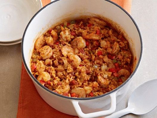 Foto de Jambalaya com presunto e camarão