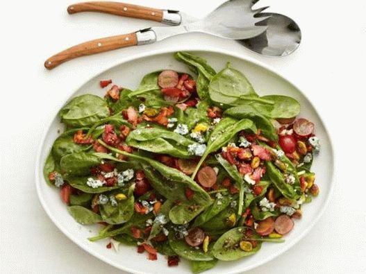 Prato de fotografia - Salada quente de espinafre