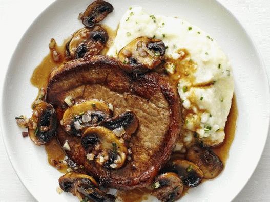 Foto de purê de bife e couve-flor