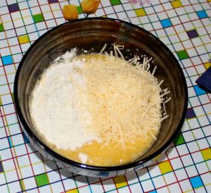 Pescada em massa de queijo