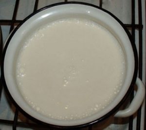 Iogurte em um fabricante de iogurte