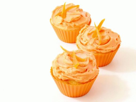 Cupcakes de foto com creme de laranja