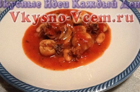 Chocos em molho de vinho e tomate
