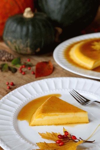 Foto pudim de caramelo com abóbora