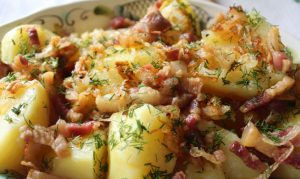 Batatas com torresmo