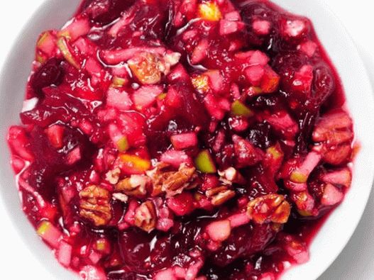 Foto molho de cranberry com nozes