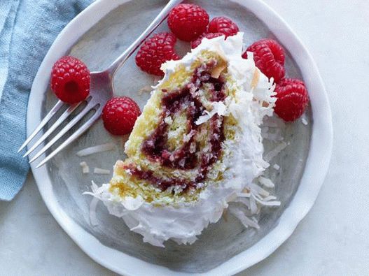 Foto rolo de coco com geléia