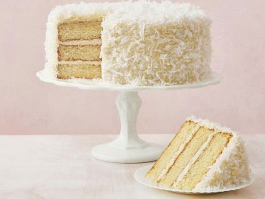 Foto Bolo de coco com creme de requeijão