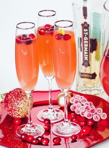 Foto coquetel com champanhe e cranberries