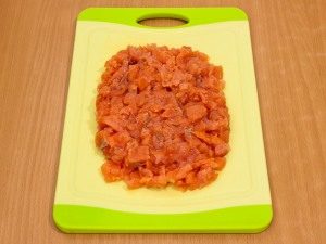 Costeletas de salmão rosa