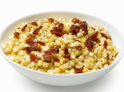Foto mingau de milho com bacon