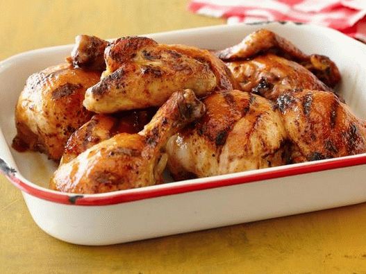 Frango de churrasco em cobertura de laranja-mel