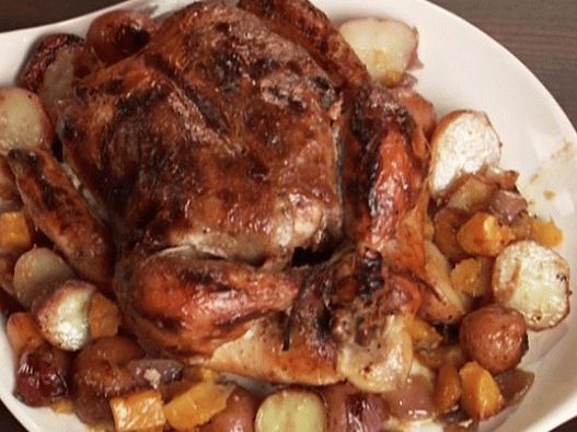 Foto de frango com Garam Masala e legumes cozidos