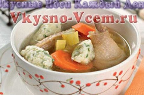 Sopa de galinha com bolinhos de miúdos