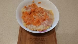 Frango e costeletas de legumes