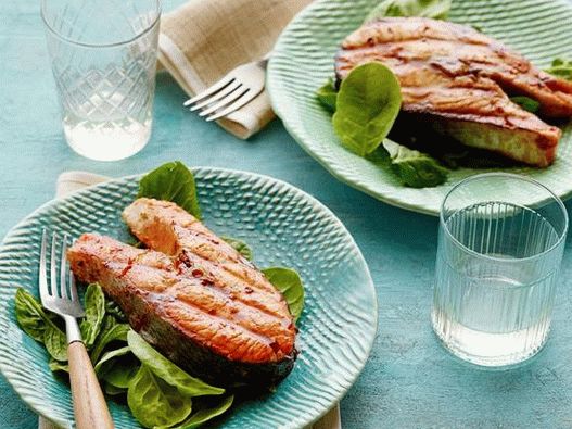 Posta de salmão com molho Hoisin