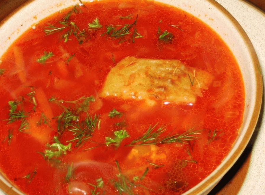Sopa de verão com escamudo