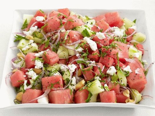 Foto do prato - Salada de melancia e pepino