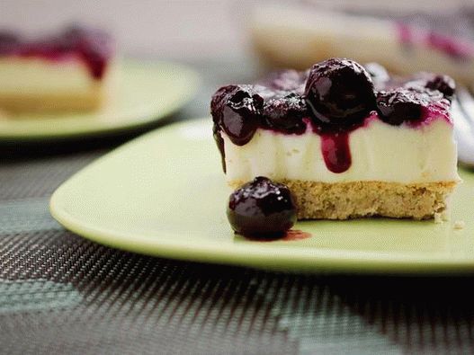 Foto do prato - cheesecake de mirtilo sem fermento