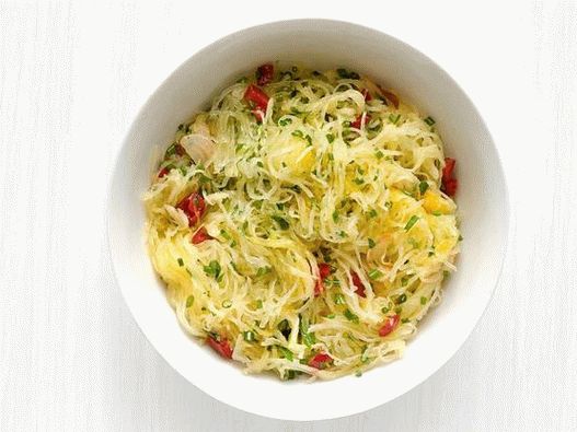 Foto do prato - Abóbora de espaguete com alho, pimenta e ervas