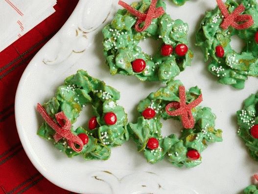 Grinaldas de flocos de milho de Natal