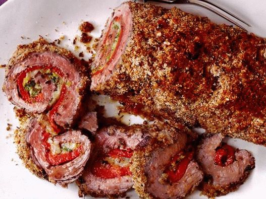 Rolo de carne à milanesa à milanesa