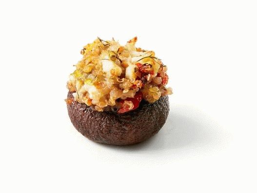 Cogumelos recheados com quinoa e queijo feta