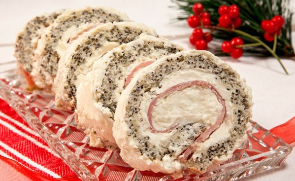 Rolo de sementes de papoula de presunto