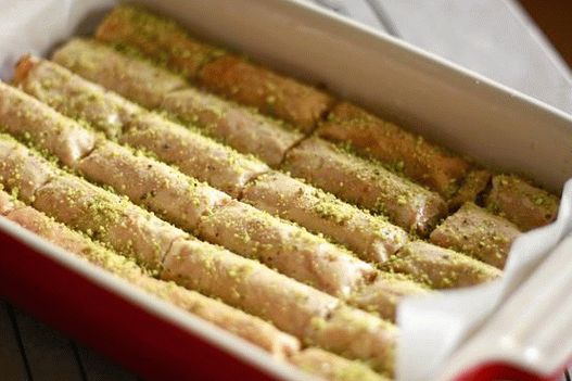 Foto Mel baklava em forma de rolos