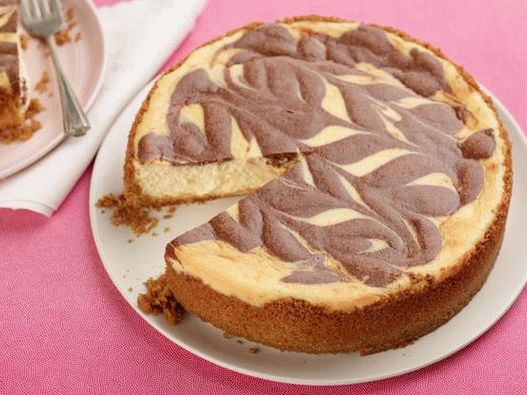 Cheesecake de mármore da foto