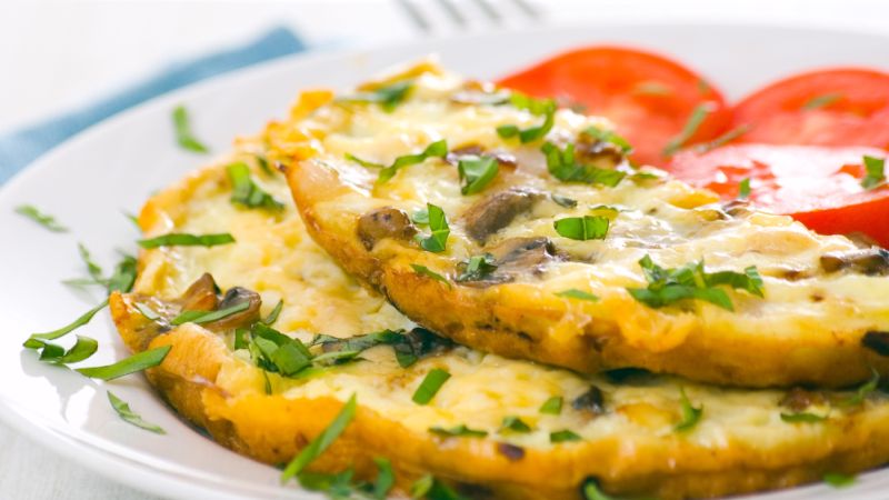 Omelete com cogumelos