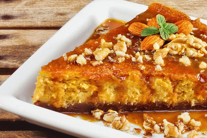 Torta de abóbora com nozes