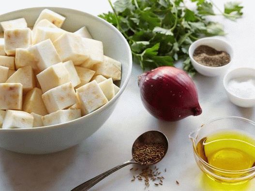 Ingredientes para a receita - Vegetal assado de aipo