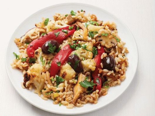 Paella de couve-flor com foto vegetal