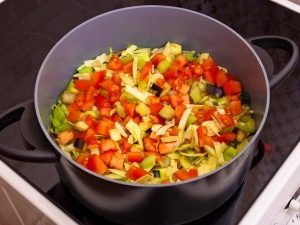 Sopa de legumes picada