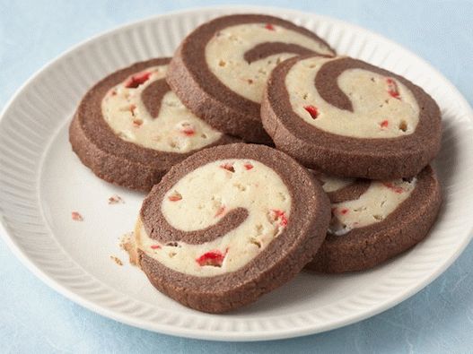 Cookies de chocolate com menta e cachos
