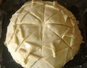 Torta de peixe e arroz