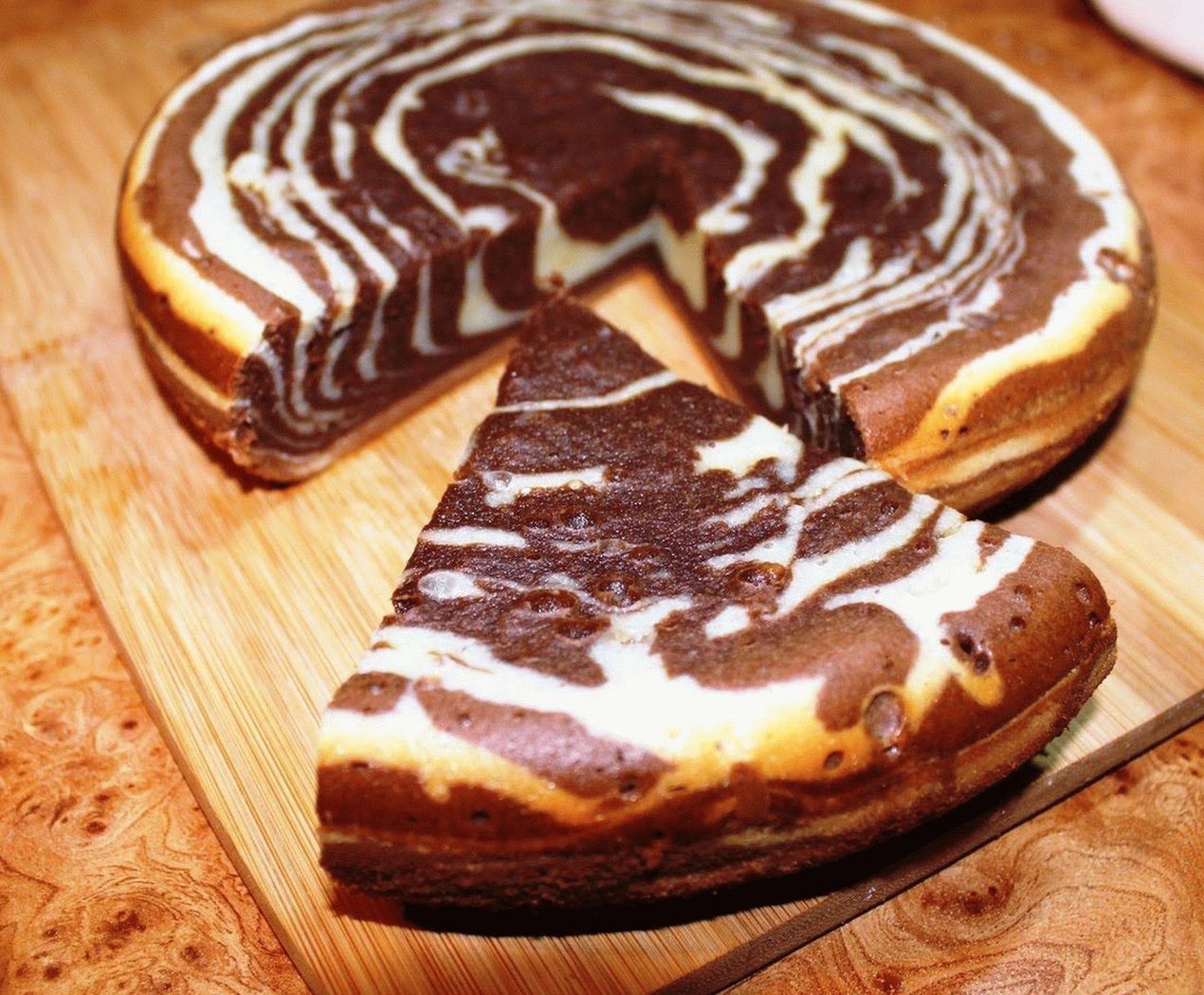Torta de zebra com creme de leite